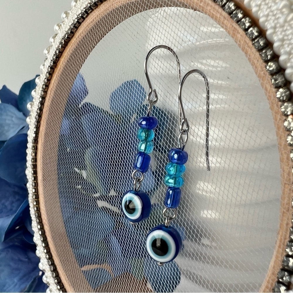 𝅺Evil Eye Stainless Steel Earrings